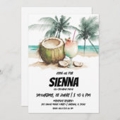 ビーチサマーパーティの招待状 招待状 (正面/裏面)