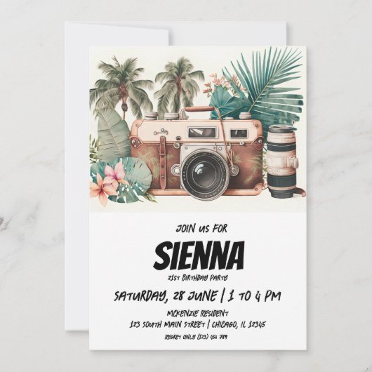 ビーチサマーパーティの招待状 招待状 (正面)