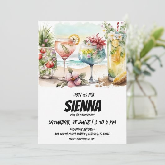 ビーチサマーパーティの招待状 招待状 (スタンド正面)