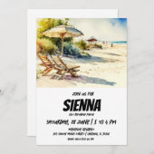 ビーチサマーパーティの招待状 招待状 (正面/裏面)