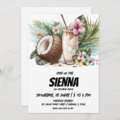 ビーチサマーパーティの招待状 招待状 (正面/裏面)