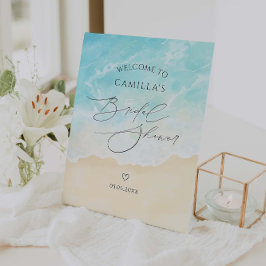 ビーチサマーブライダルシャワー歓迎 台座サイン