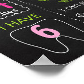 ビーチサマープールバースデーパーティーchalkboard girl ポスター (角)