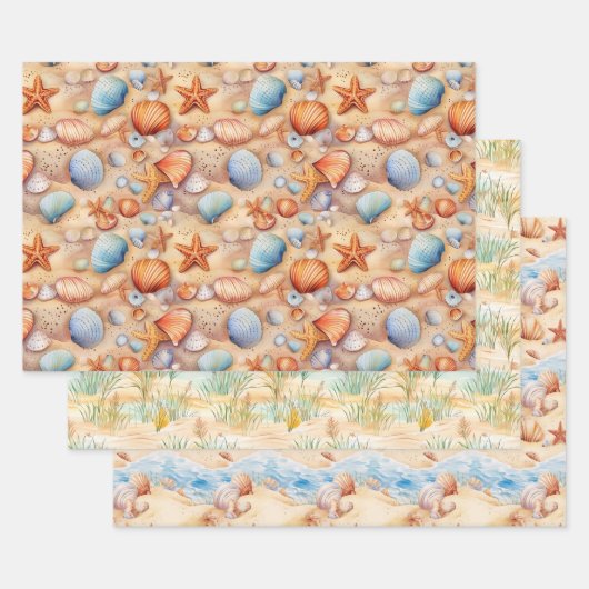 ビーチサマーラッピング紙 ラッピングペーパーシート (セット)