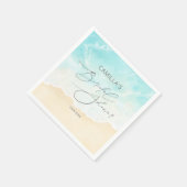 ビーチサマー海ブライダルシャワー スタンダードカクテルナプキン (角)