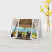 ビーチサンおもしろいトロピックスマジカル誕生日 カード (黄色い花)