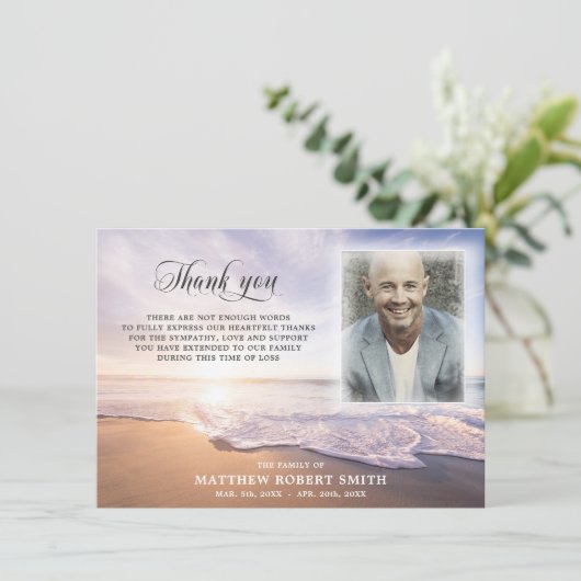 ビーチサンキュー悔やみや弔慰葬儀記念写真 サンキューカード (スタンド正面)