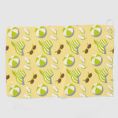 ビーチサングラスとサンハット ゴルフタオル (横)