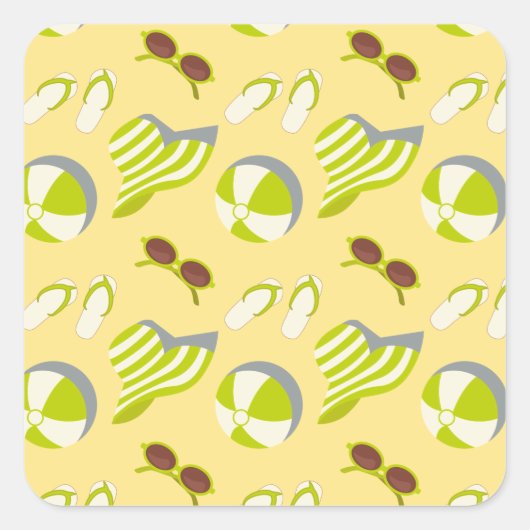 ビーチサングラスとサンハット スクエアシール (正面)