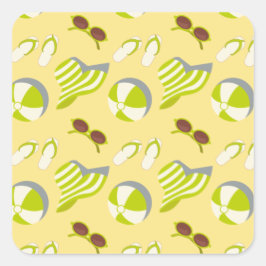 ビーチサングラスとサンハット スクエアシール