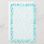 ビーチサンゴ礁パタ航海のーンホワイトブルー 便箋 (正面/裏面)