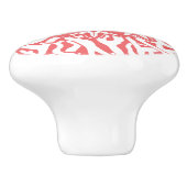 ビーチサンゴ礁ヒトデモノグラムインコーラルピンク セラミックノブ (側面)