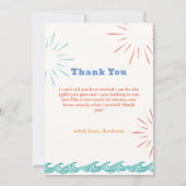 ビーチサンシャイ来ンここザ息子ベビーシャワー サンキューカード (正面)