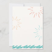 ビーチサンシャイ来ンここザ息子ベビーシャワー サンキューカード (裏面)