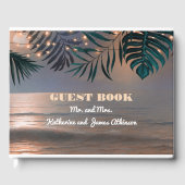 ビーチサンセットとパームライツデスティネーションウェディング ゲストブック (正面)