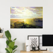 ビーチサンセットの絵 ポスター (ホームオフィス)