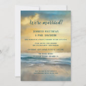 ビーチサンセットウェディングレセプション写真招待状 招待状 (正面)