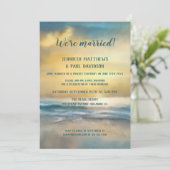 ビーチサンセットウェディングレセプション写真招待状 招待状 (スタンド正面)
