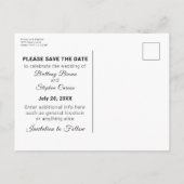 ビーチサンセットウェディング日付を保存 案内ポストカード (裏面)