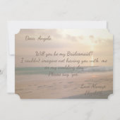 ビーチサンセットウェディング プルメリア ブライズメイドカード 招待状 (裏面)