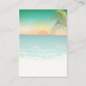 ビーチサンセットウェディングRSVP エンクロージャーカード (裏面)