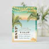 ビーチサンセットウェディングRSVP 出欠カード (スタンド正面)