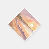 ビーチサンセットウォーターカラー | 美しい海絵を描ズ スタンダードカクテルナプキン (角)