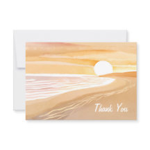 ビーチサンセットウォーターカラー | 美しい黄色