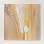 ビーチサンセットウォーターカラー | 美しい黄色 ジグソーパズル (横)