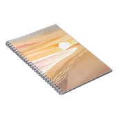 ビーチサンセットウォーターカラー | 美しい黄色 ノートブック (右側)