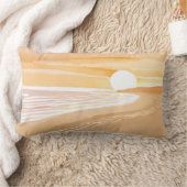 ビーチサンセットウォーターカラー | 美しい黄色 ランバークッション (ブランケット)