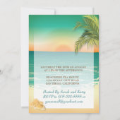 ビーチサンセットカップルウェディングシャワー 招待状 (裏面)