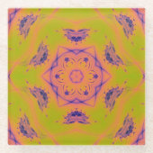 ビーチサンセットグラディエントコントラストマンデラ ガラスコースター (正面)