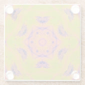 ビーチサンセットグラディエントコントラストマンデラ ガラスコースター (裏面)