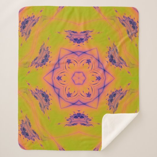 ビーチサンセットグラディエントコントラストマンデラ シェルパブランケット (正面)