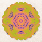 ビーチサンセットグラディエントコントラストマンデラ ペーパーコースター (正面)