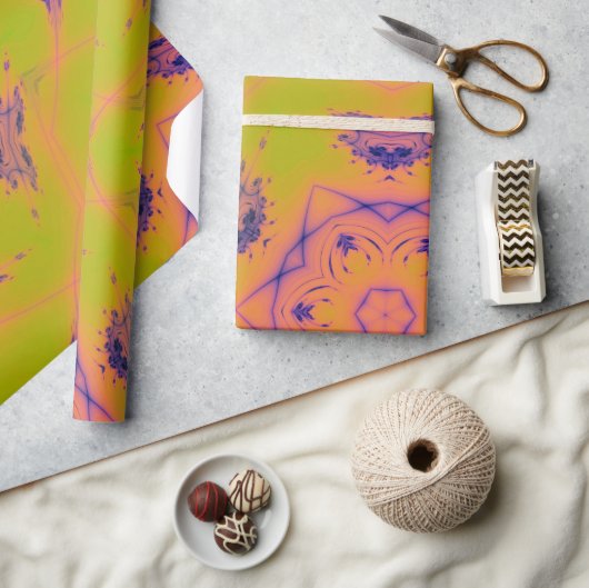 ビーチサンセットグラディエントコントラストマンデラ ラッピングペーパー (クラフト)