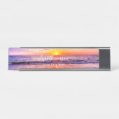 ビーチサンセットコースタルサマー海波 デスクネームプレート (正面)