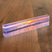 ビーチサンセットコースタルサマー海波 デスクネームプレート (側面)