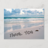 ビーチサンセットサンセットサンクスユー書サンドズ ポストカード (正面)