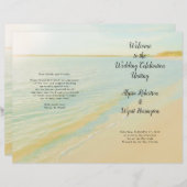 ビーチサンセットサンライズフォールディング結婚式 プログラム (正面/裏面)