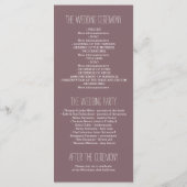 ビーチサンセットシーサイドウェディングプログラムカード プログラム (裏面)