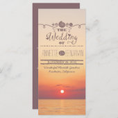 ビーチサンセットシーサイドウェディングプログラムカード プログラム (正面/裏面)