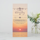 ビーチサンセットシーサイドウェディングプログラムカード プログラム (スタンド正面)