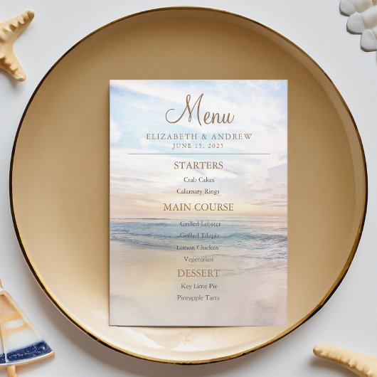 ビーチサンセットシーサイド/オーシャンサイド結婚ズ メニュー