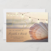 ビーチサンセットシーシェル日付を保存 セーブザデート (正面)