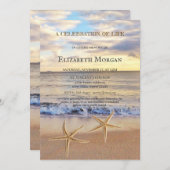 ビーチサンセットシースターズお祝いオブライフ 招待状 (正面/裏面)