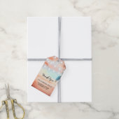 ビーチサンセットストリングライツパームズ結婚ズサンキュー ギフトタグ (より糸付き)