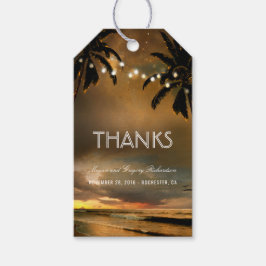 ビーチサンセットストリングライト パームズ ウェディング ギフトタグ