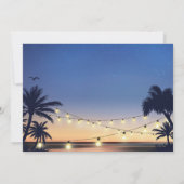 ビーチサンセットストリングライトI do BBQ婚約 招待状 (裏面)